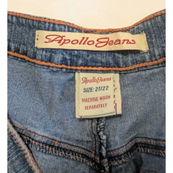 Vintage Apollo Blue Jeans Women’s Plus Size 21/22 Y2K Wide Cuffed Leg Bootcut - Picture 4 of 7